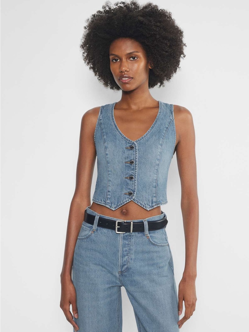 Denim Forum The '90s Mia Denim Vest Size XS